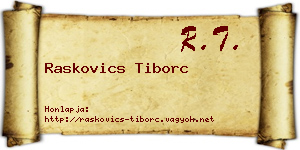Raskovics Tiborc névjegykártya